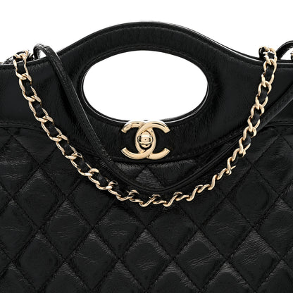 Chanel Aged Calfskin Quilted Mini 31 Shopping Bag Black 8 of 10