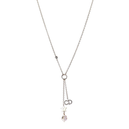 Christian Dior Crystal Pearl Shiny-D Tribal Long Necklace Gold 2 of 7