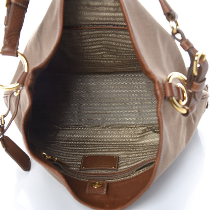 Prada Jacquard Logo Hobo Corda Cuoio 7 of 17