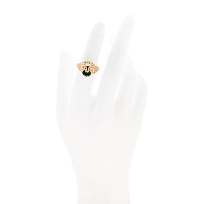 Gucci 18K Yellow Gold Diamond Chrome Diopside Lion Head Ring 49 4.75 2 of 7