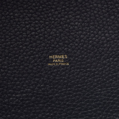 Hermes Taurillon Clemence Picotin Lock 22 MM Bleu Indigo Orange Poppy 6 of 18