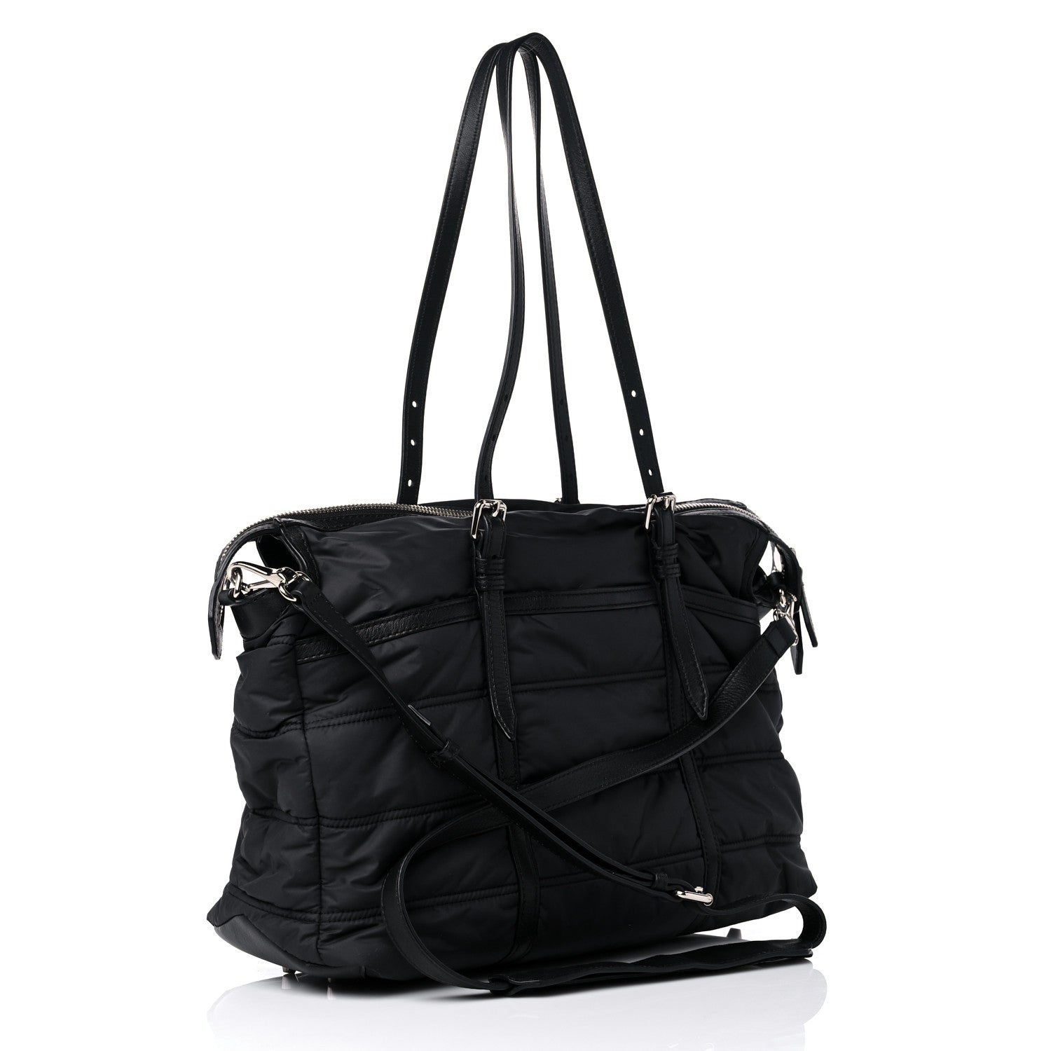 Burberry Nylon House Check Quilted Abbey Diaper Bag Black 2 of 14