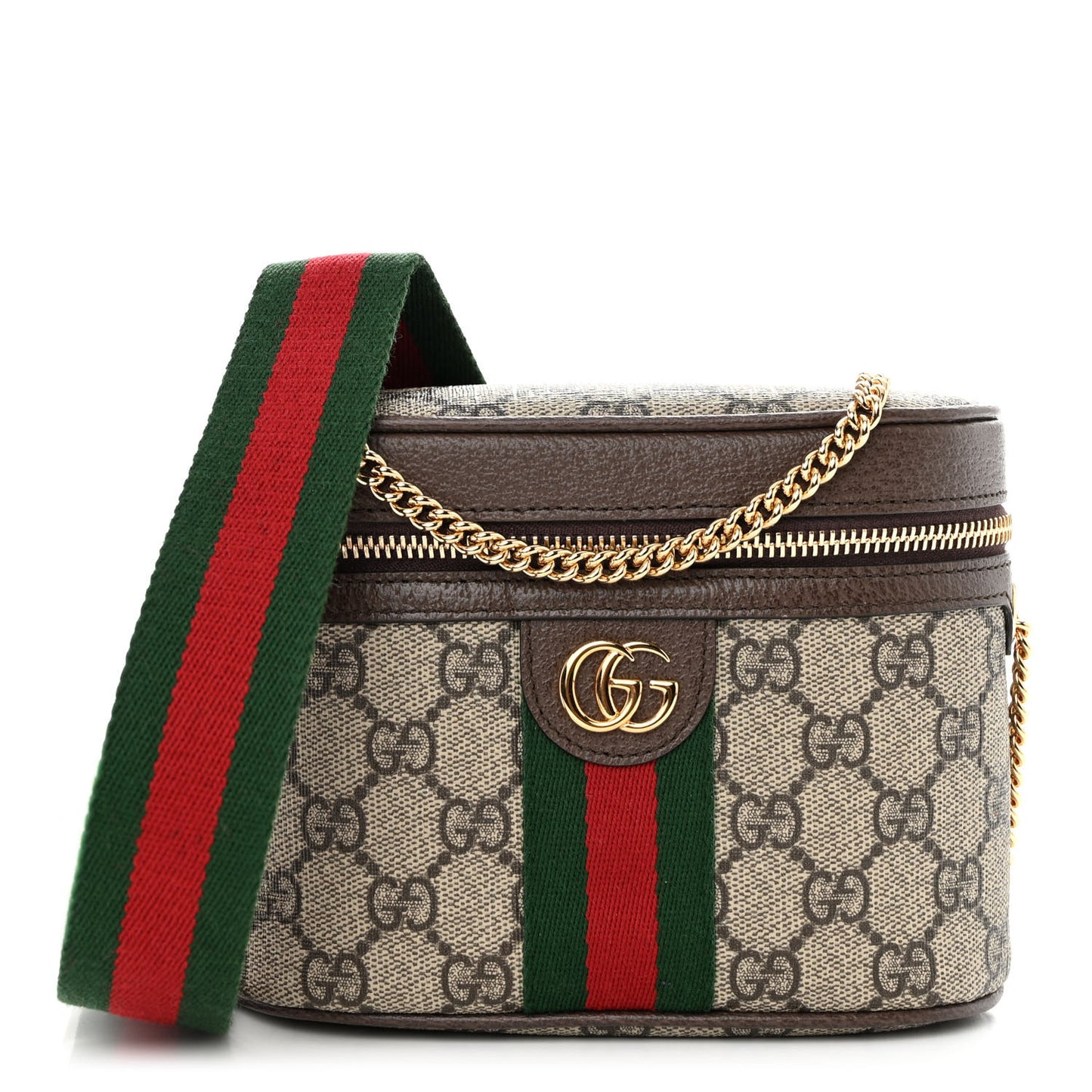 GG Supreme Monogram Web Ophidia Belt Bag 110 44 Dark Brown