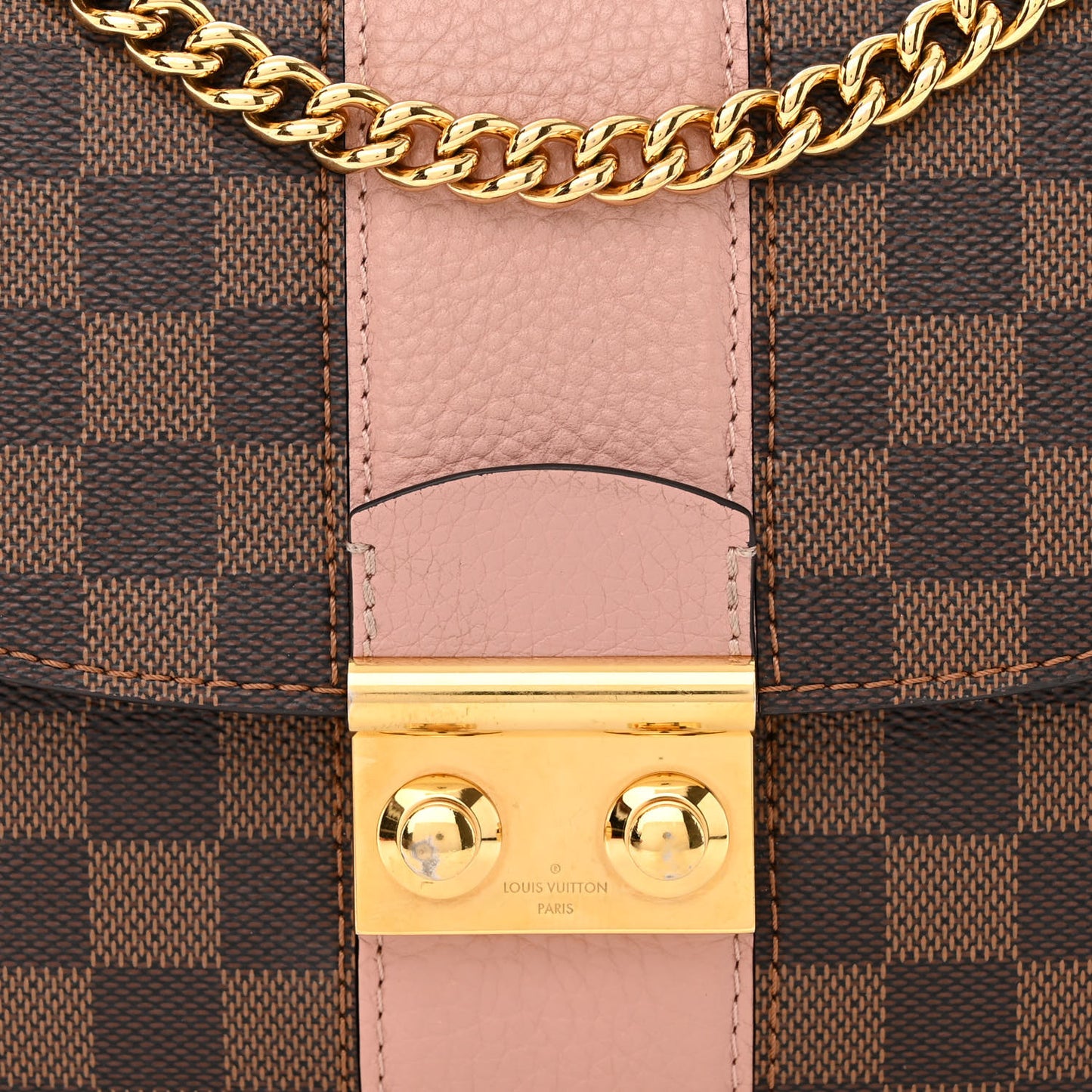 Damier Ebene Cuir Taurillon Wight Magnolia