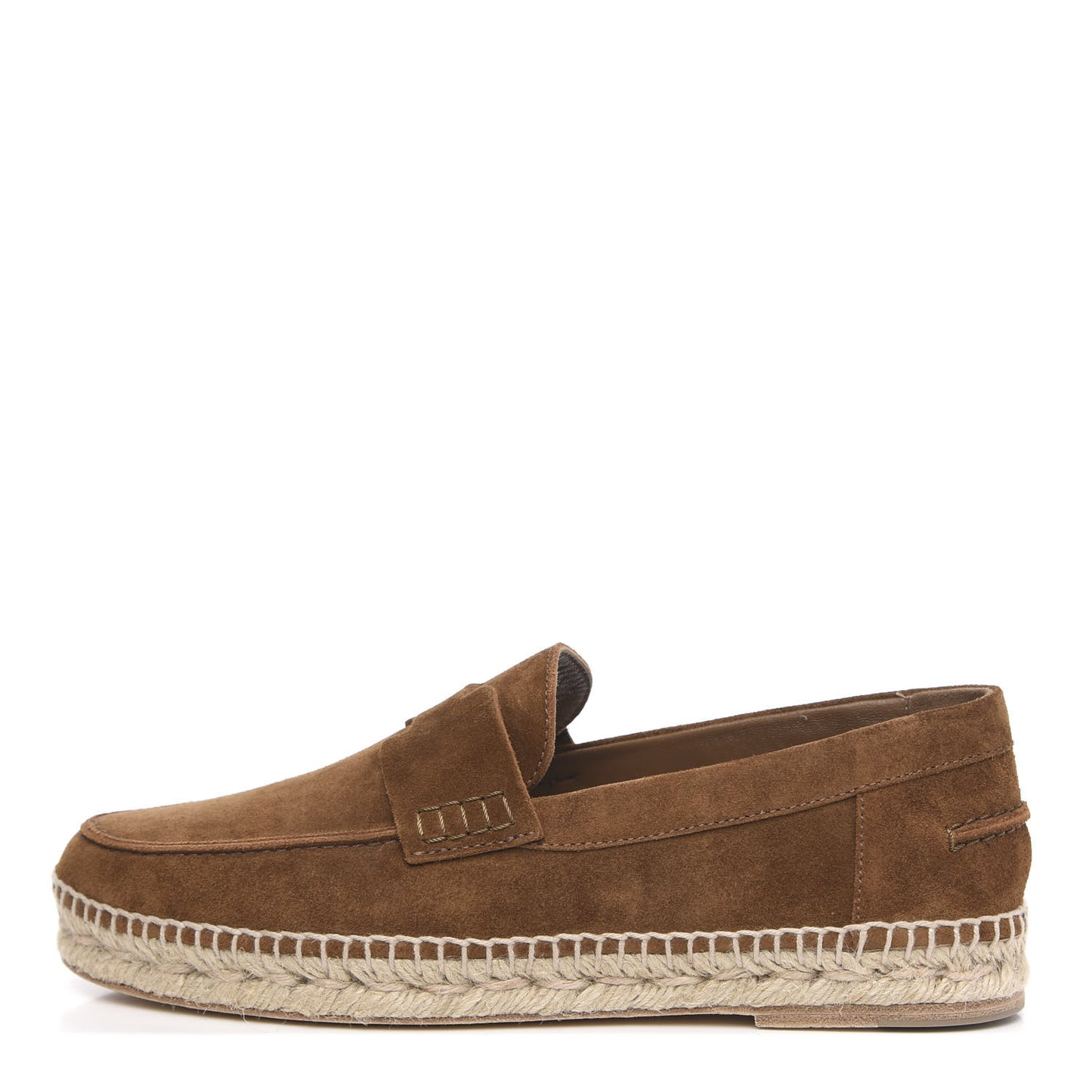 Suede Calfskin Womens Trip Espadrilles 40 Brun Fume