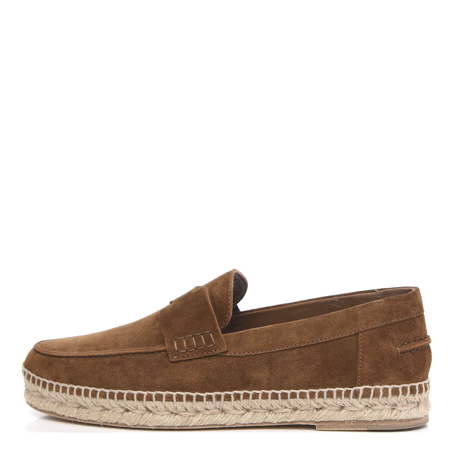 Hermes Suede Calfskin Womens Trip Espadrilles 40 Brun Fume 1 of 8