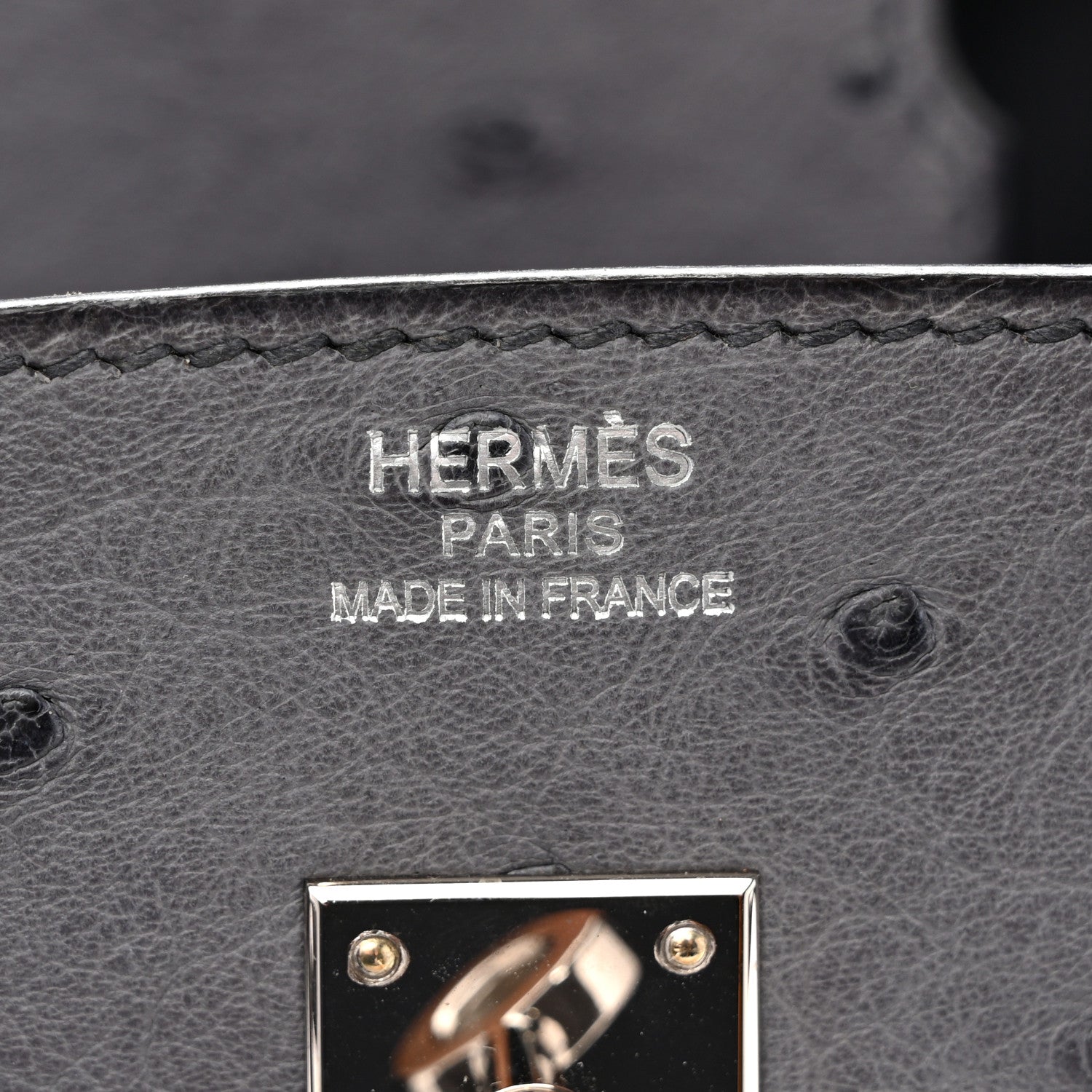 Hermes Ostrich Birkin 25 Gris Agate 6 of 15