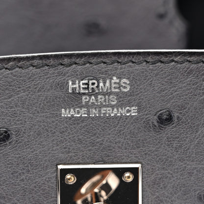 Hermes Ostrich Birkin 25 Gris Agate 6 of 15