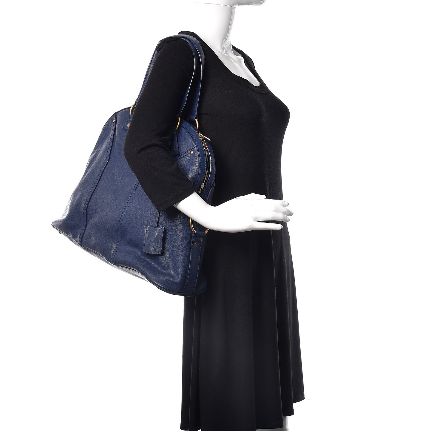 Calfskin Oversized Muse Navy Blue