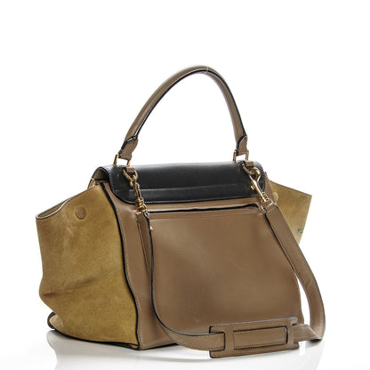 Celine Smooth Calfskin Suede Medium Tri-Color Trapeze Olive 3 of 11