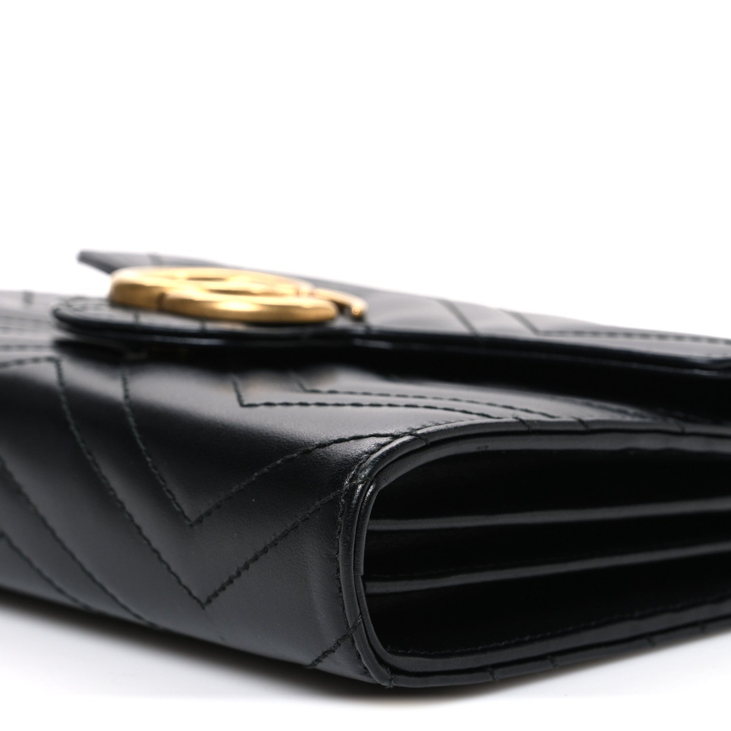 Gucci Calfskin Matelasse GG Marmont Chain Wallet Black 10 of 10