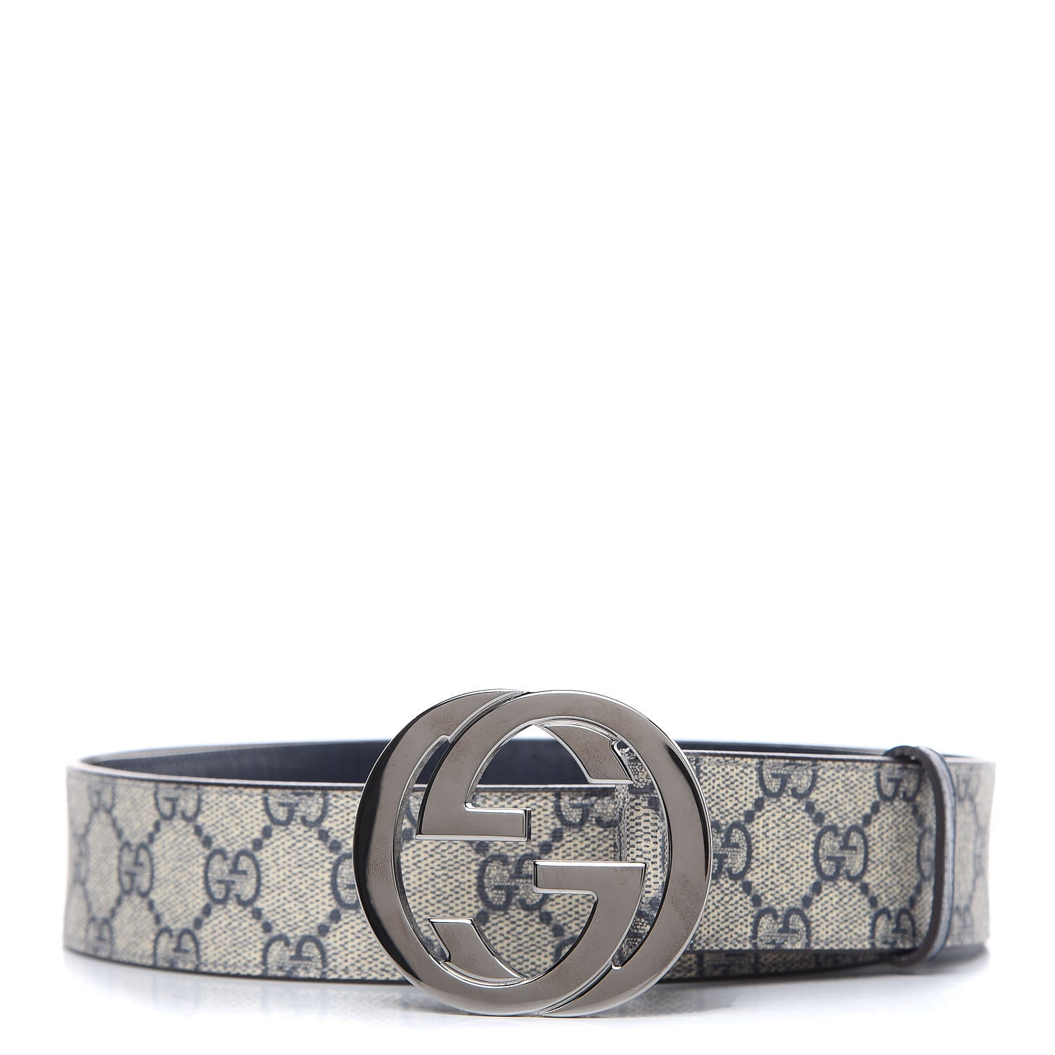 Gucci GG Plus Monogram Interlocking G Belt 95 38 Navy 1 of 7