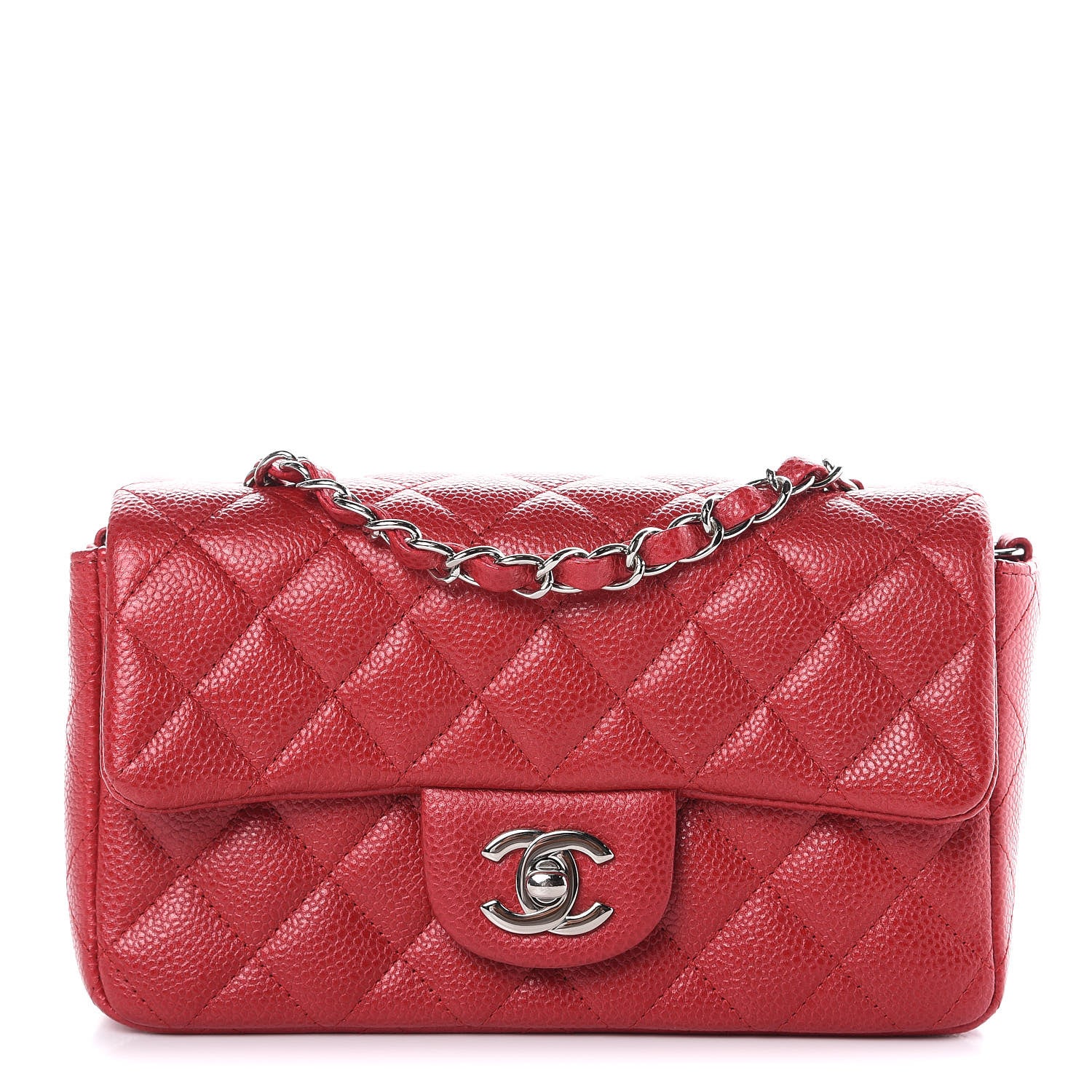 Chanel Caviar Quilted Mini Rectangular Flap Red 1 of 10