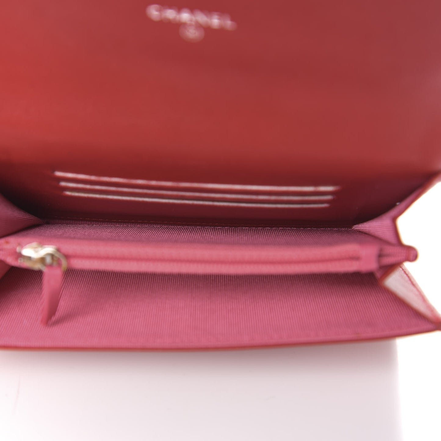 Lambskin Quilted Small Flap Wallet Red