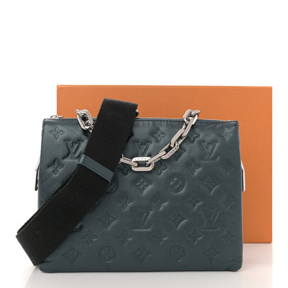 Louis Vuitton Metallic Lambskin Embossed Monogram Coussin PM Bleu 12 of 12