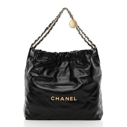 Chanel Shiny Calfskin Quilted Chanel 22 Black 3 of 12