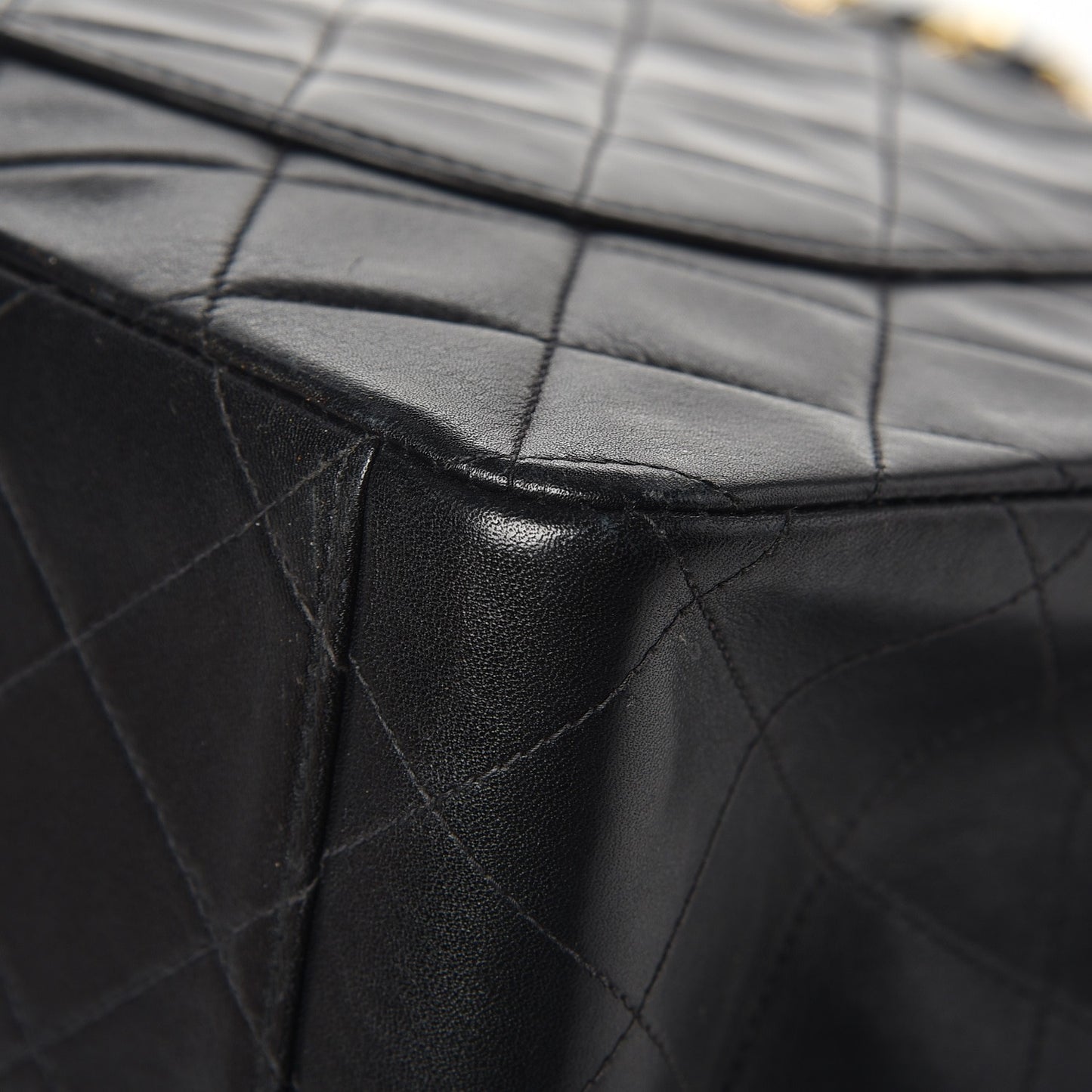 Lambskin Quilted XL Jumbo Single Flap Black