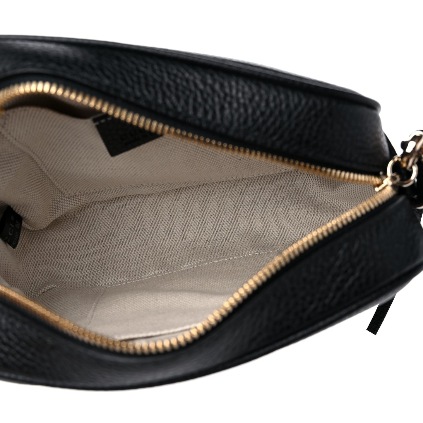 Pebbled Calfskin Small Soho Disco Bag Black