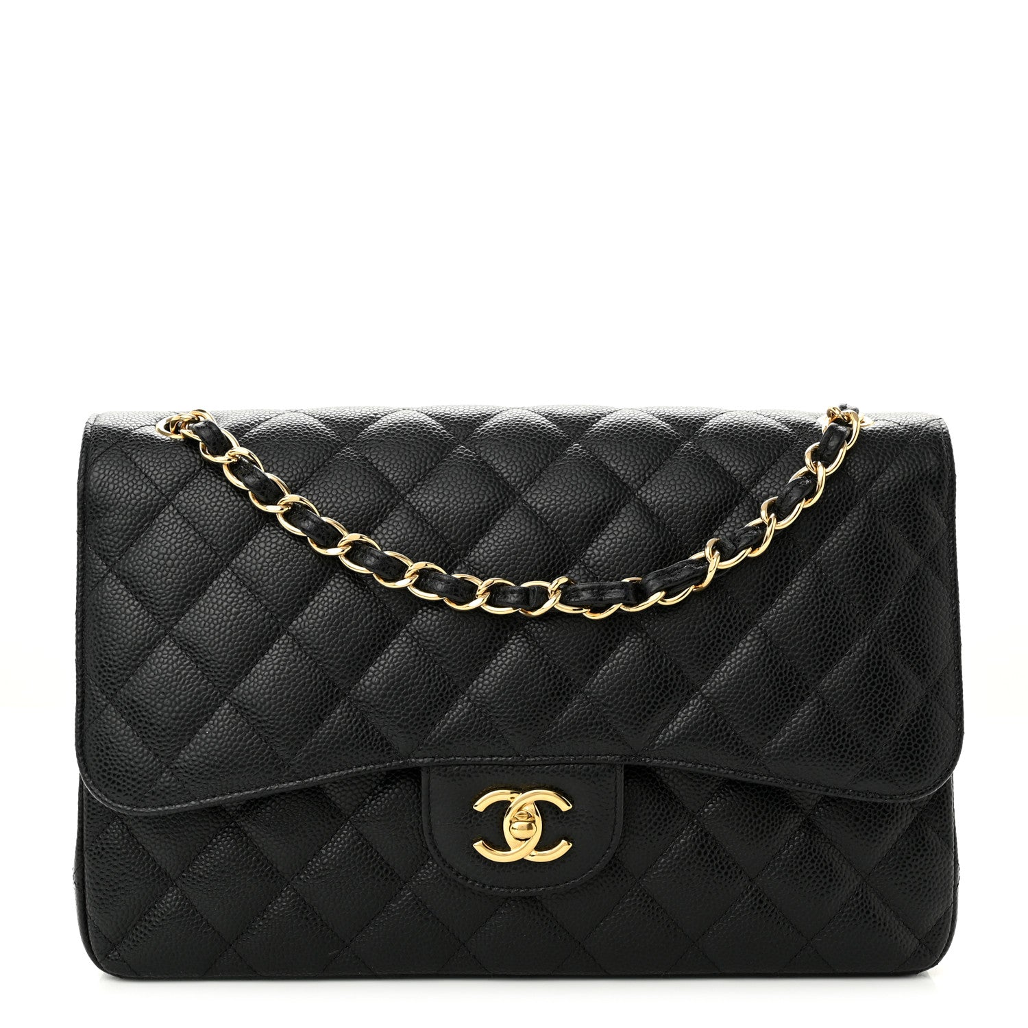 Chanel Caviar Quilted Jumbo Double Flap Black 1 of 10