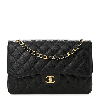 Chanel Caviar Quilted Jumbo Double Flap Black 1 of 10