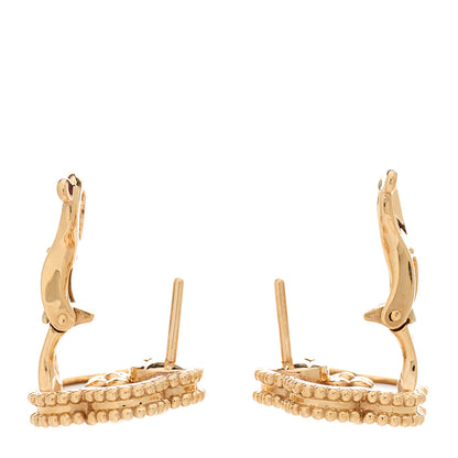 Van Cleef & Arpels 18K Rose Gold Mother of Pearl Lucky Springs Plum Blossom Earrings 3 of 5