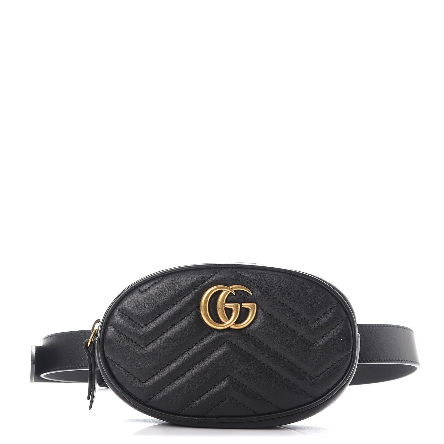 Calfskin Matelasse GG Marmont Belt Bag 85 34 Black