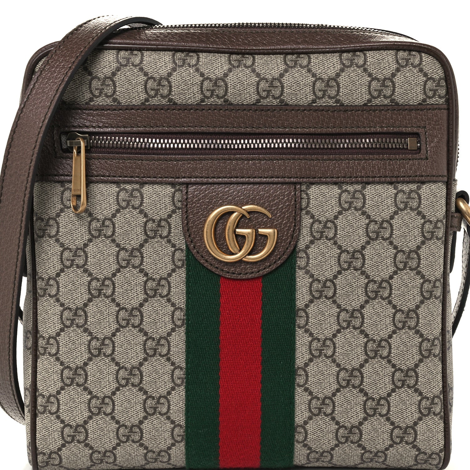 Gucci GG Supreme Monogram Web Small Ophidia Messenger Bag Brown 9 of 12