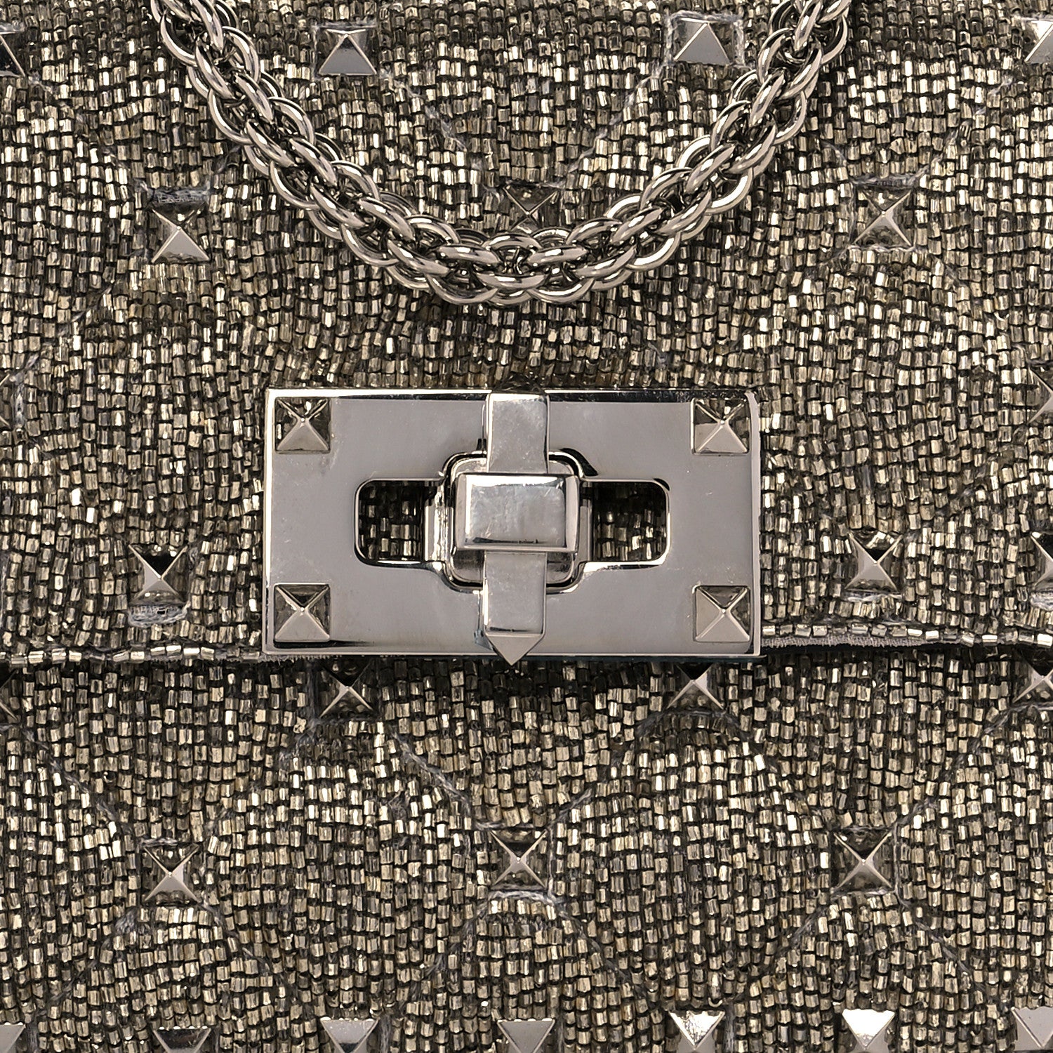 Valentino Garavani Beaded Micro Rockstud Spike It Shoulder Bag Silver 14 of 14