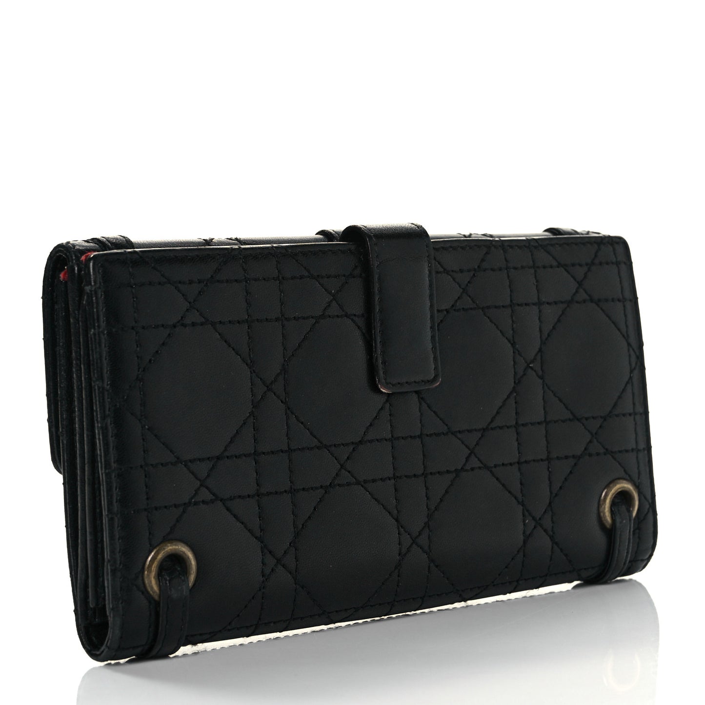 Lambskin Cannage Flap Wallet Black