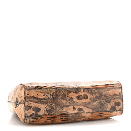 Prada Lizard Kiss Lock Frame Bag Salmone 4 of 9