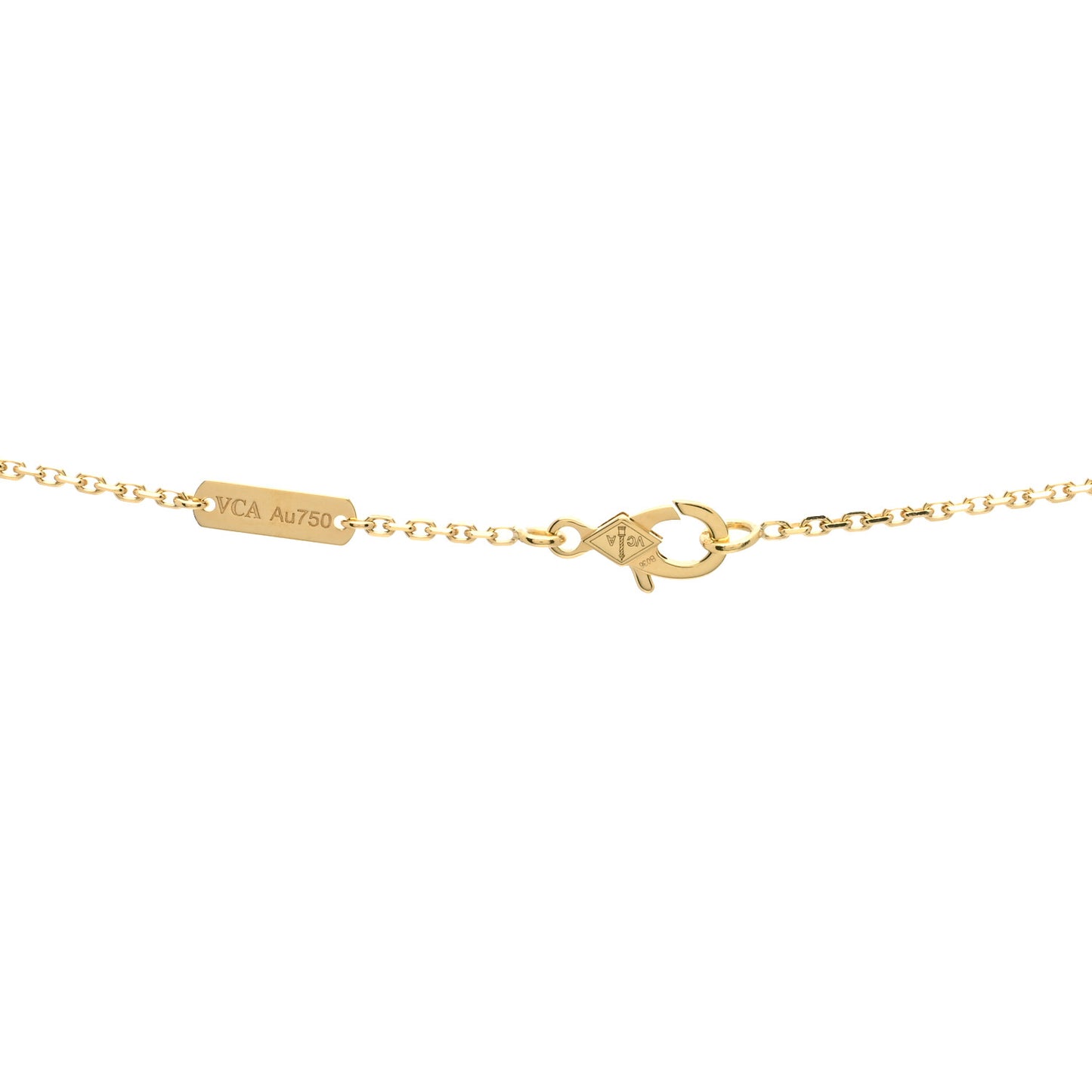 18K Yellow Gold Guilloche Vintage Alhambra Pendant Necklace