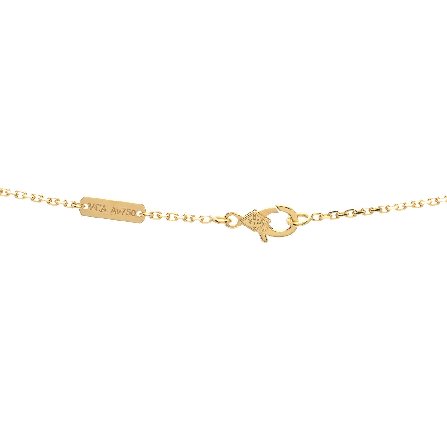 Van Cleef & Arpels 18K Yellow Gold Guilloche Vintage Alhambra Pendant Necklace 4 of 4
