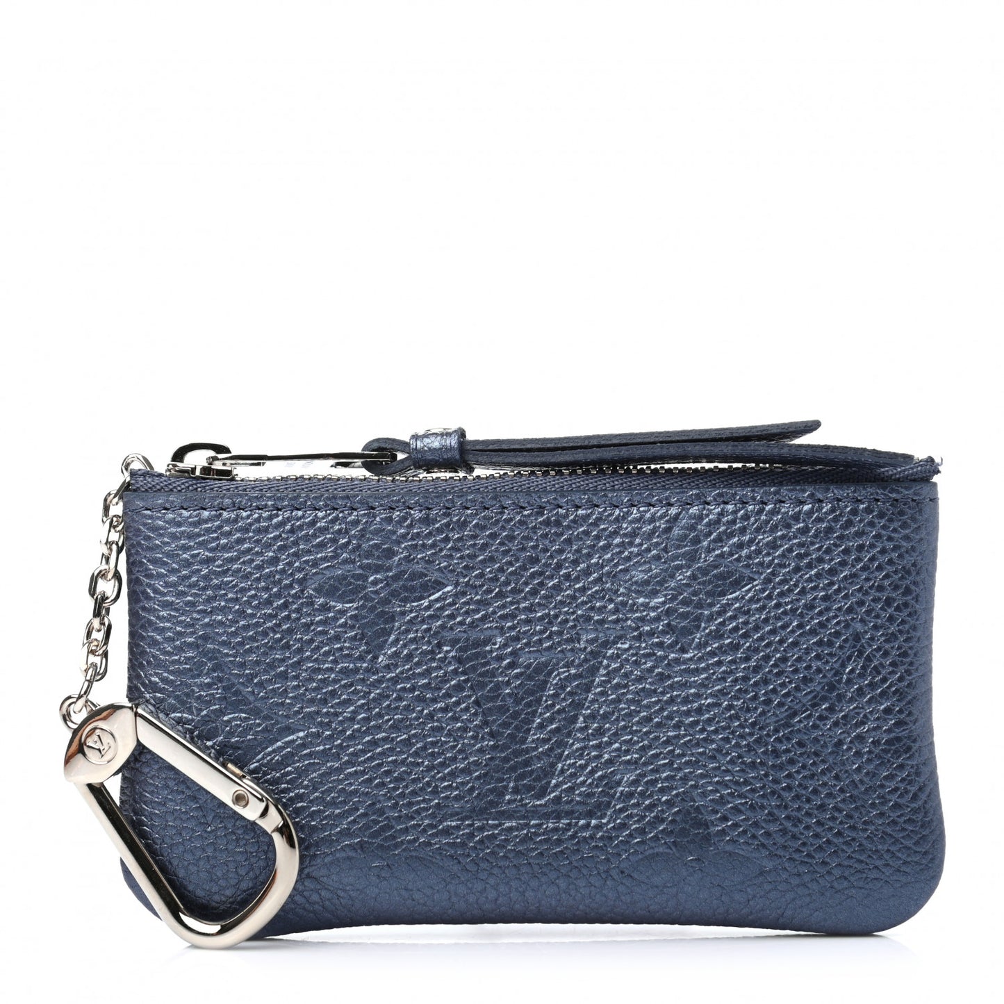Metallic Empreinte Monogram Giant Key Pouch Navy Nacre