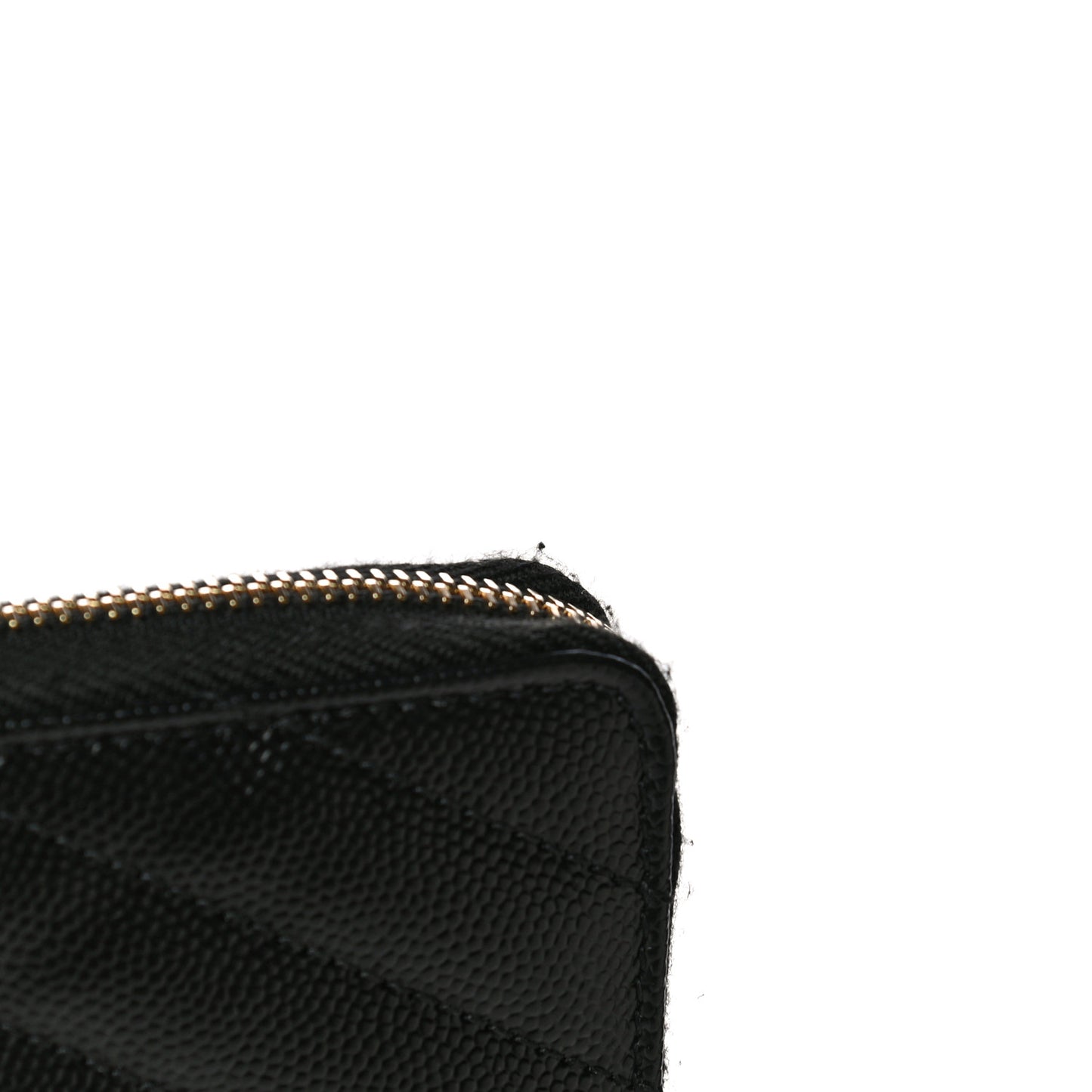 Grain De Poudre Matelasse Chevron Monogram Compact Zip Around Wallet Black