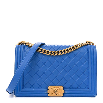 Chanel Lambskin Quilted New Medium Boy Flap Blue 1 of 18