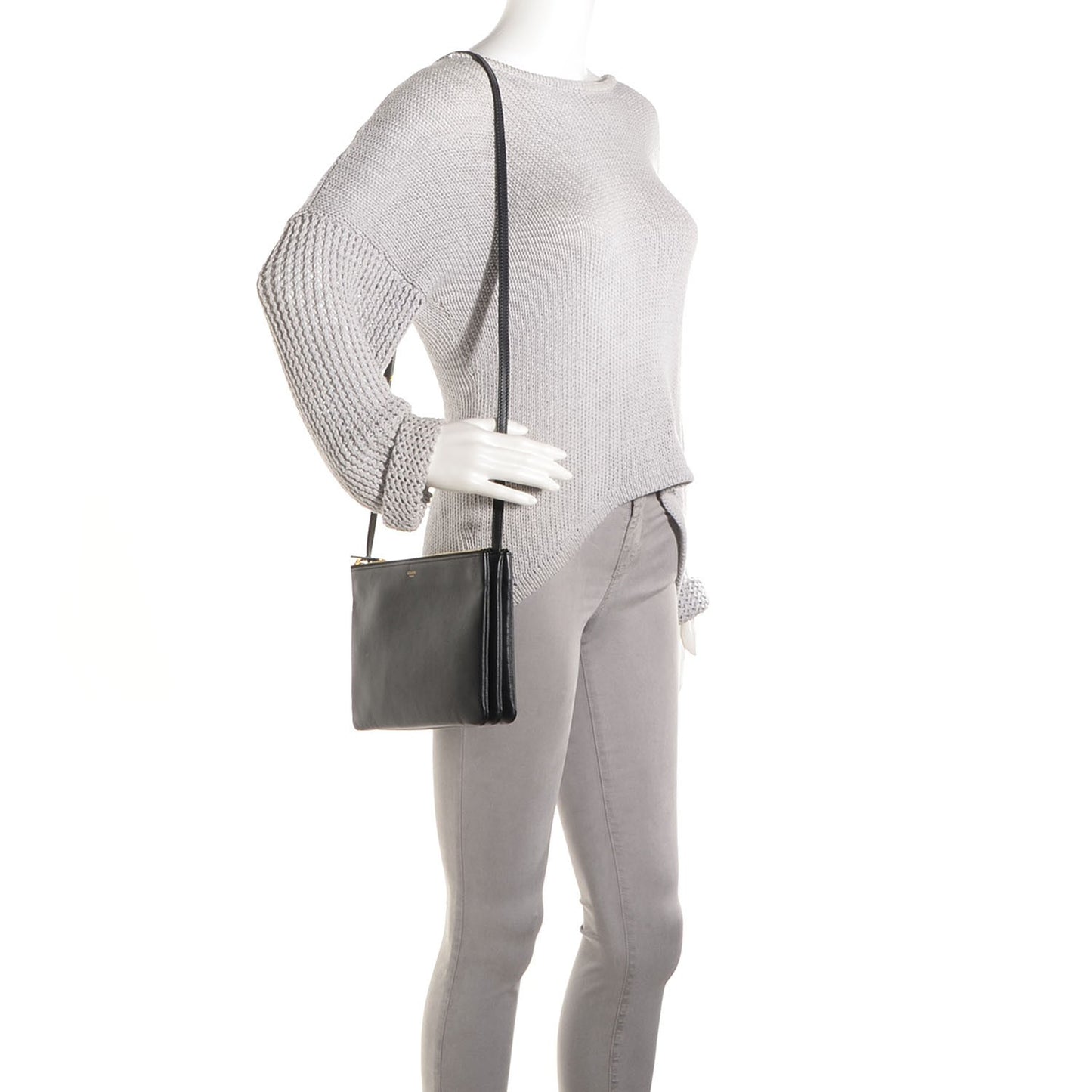 Lambskin Large Trio Crossbody Bag Navy Blue