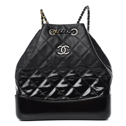 Chanel Patent Goatskin Quilted Small Gabrielle Backpack Black 1 of 9