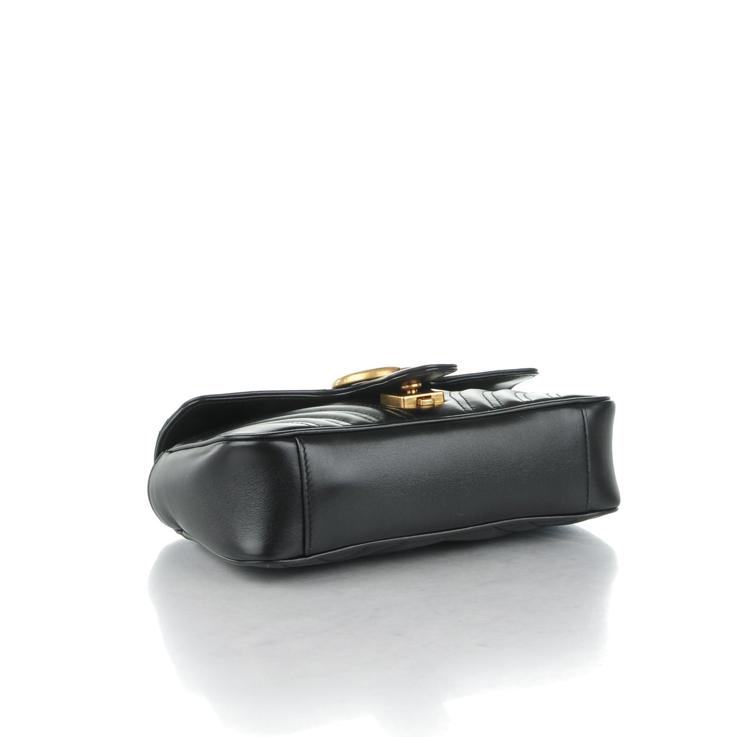 Calfskin Matelasse Mini GG Marmont Shoulder Bag Black