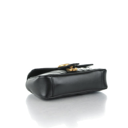 Gucci Calfskin Matelasse Mini GG Marmont Shoulder Bag Black 4 of 7