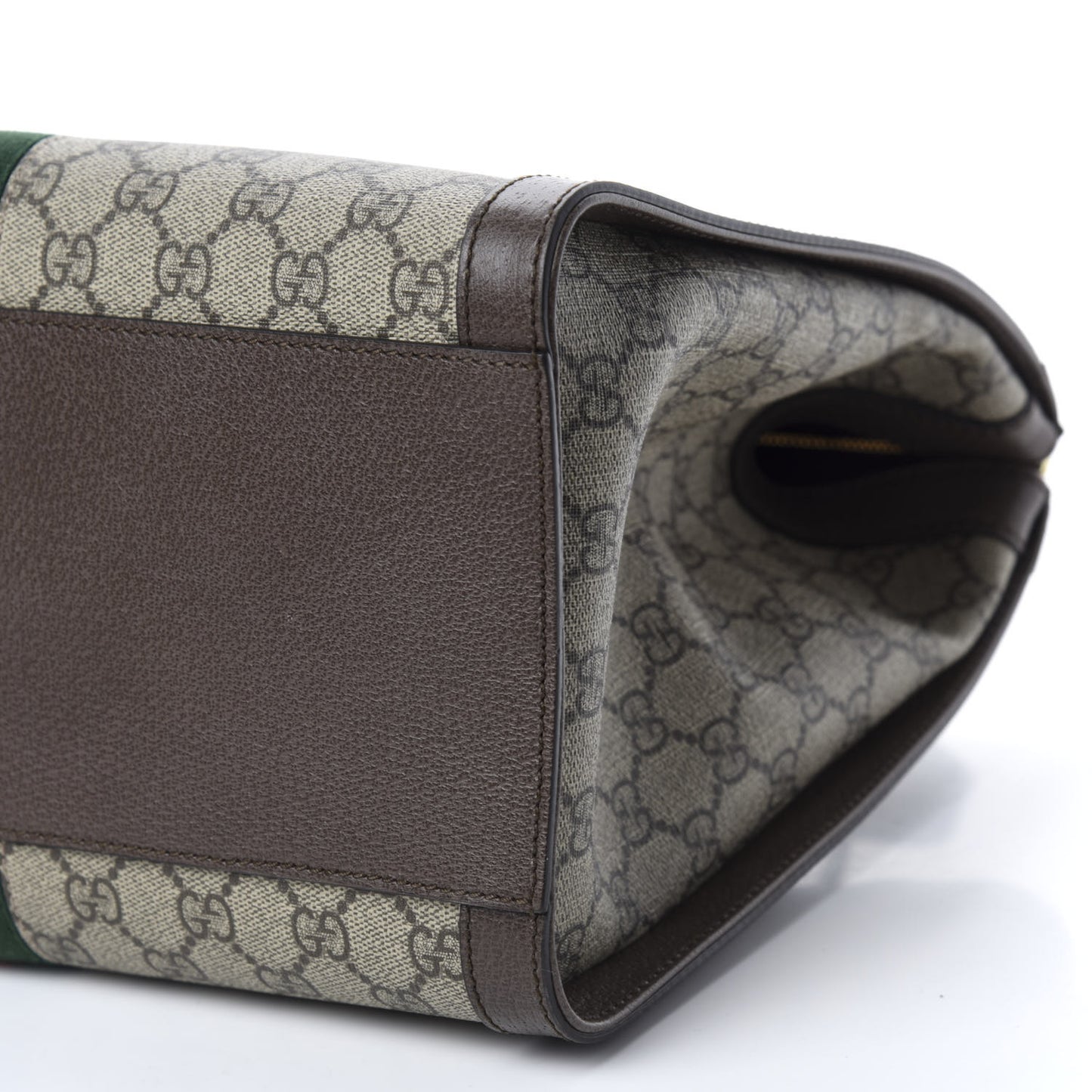 GG Supreme Monogram Web Medium Ophidia Tote Bag Brown