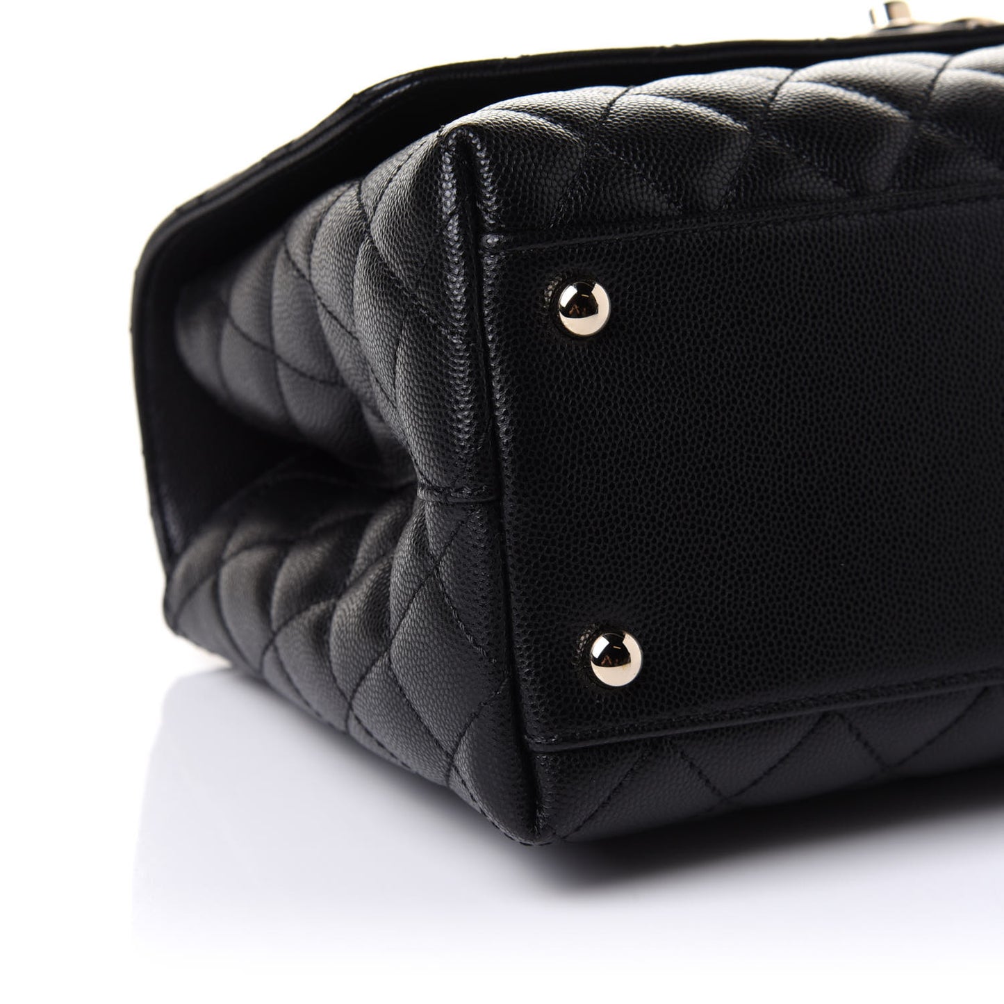 Caviar Quilted Small Coco Handle Flap Black
