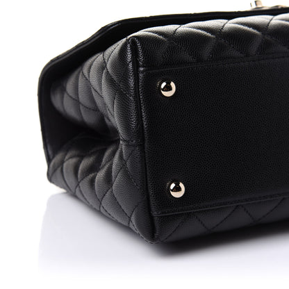 Chanel Caviar Quilted Small Coco Handle Flap Black 8 of 10
