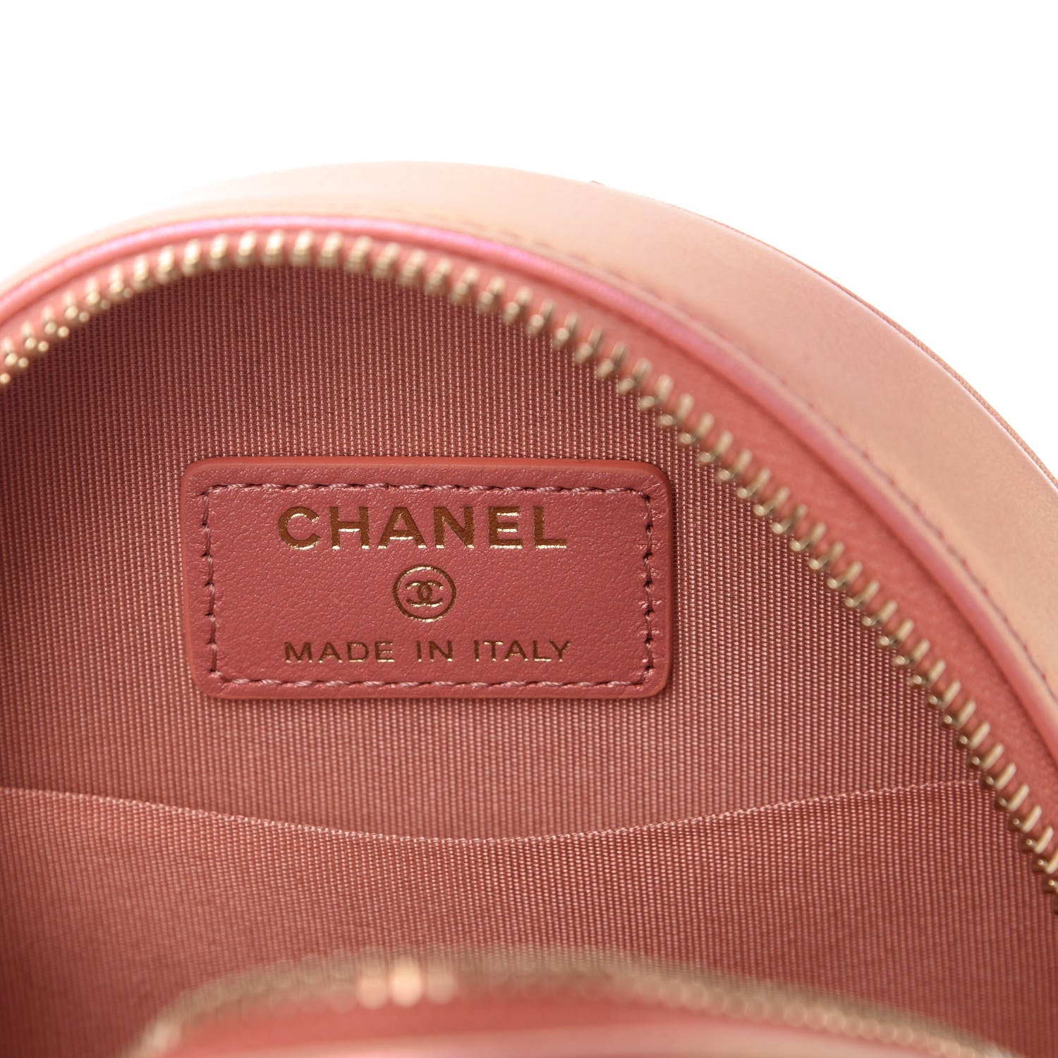 Chanel Iridescent Calfskin Quilted Chanel 19 Round Clutch With Chain Pink 8 of 10