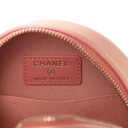 Chanel Iridescent Calfskin Quilted Chanel 19 Round Clutch With Chain Pink 8 of 10