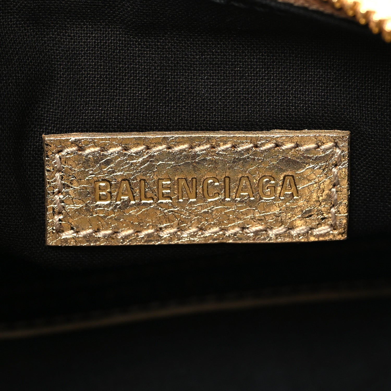 Balenciaga Metallic Agneau Arena Crystal Le Cagole Shoulder Bag XS Light Gold 8 of 12