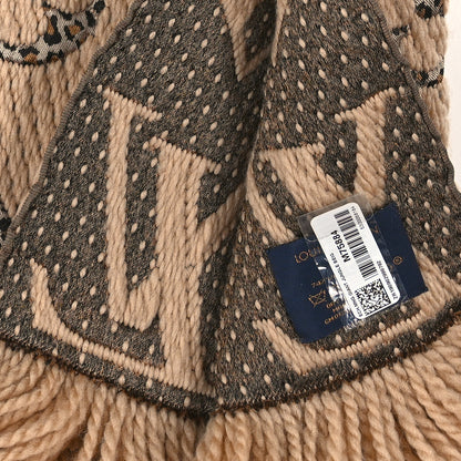 Louis Vuitton Wool Silk Monogram Giant Jungle Logomania Shine Scarf Beige 3 of 3