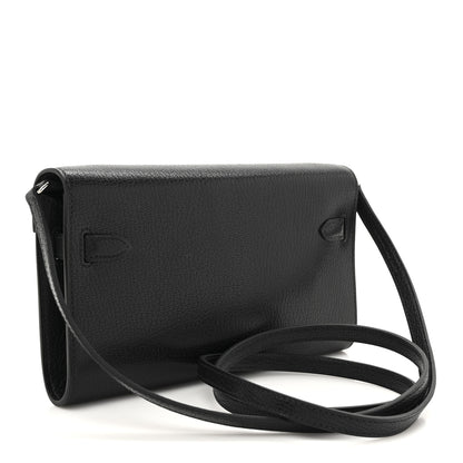 Hermes Chevre Chamkila Kelly Wallet To Go Black 5 of 22