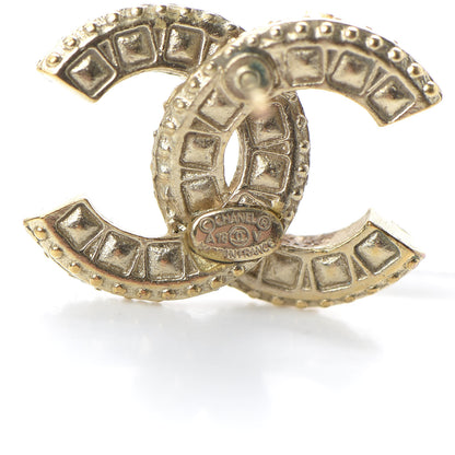 Chanel Crystal Timeless CC Earrings Light Gold 4 of 6