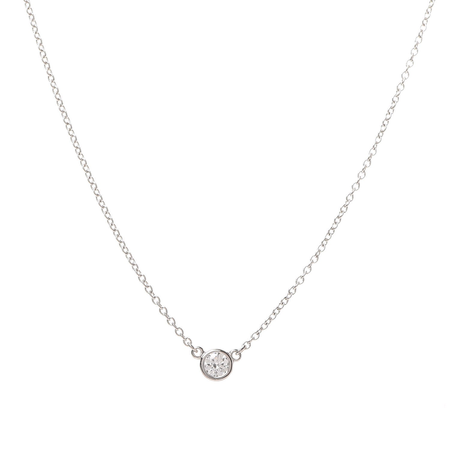 Tiffany Platinum Diamond .14ct Elsa Peretti Diamonds by the Yard Pendant Necklace 1 of 5