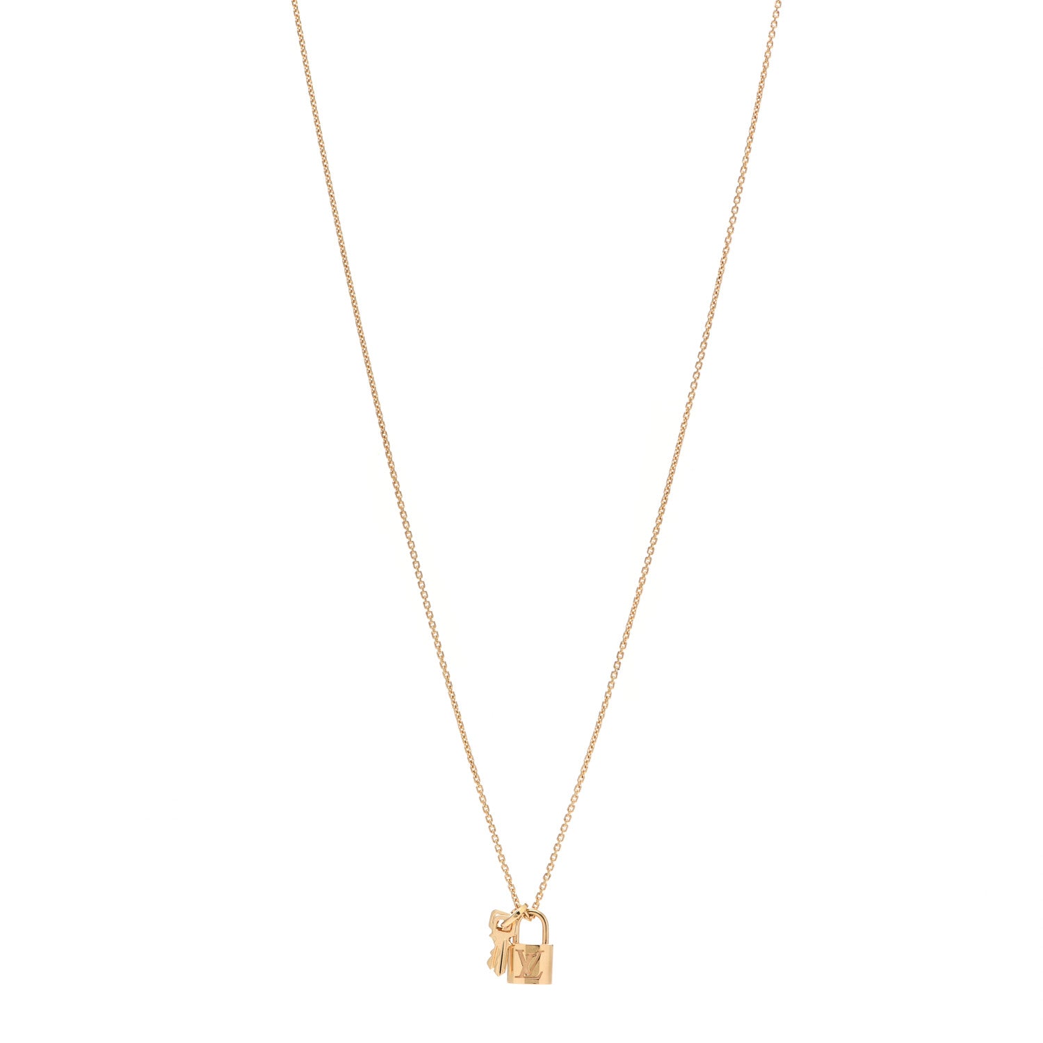 Louis Vuitton 18K Yellow Gold Lockit Key Pendant Necklace 1 of 5